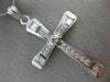 ESTATE LARGE 1.35CT ROUND & BAGUETTE DIAMOND 14KT WHITE GOLD CROSS PENDANT 15977