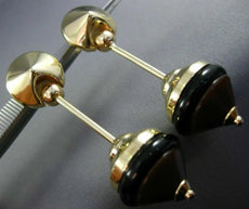 ANTIQUE LARGE 14KT YELLOW GOLD ITALIAN CARNELIAN & ONYX HANGING EARRINGS #25571