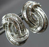 ESTATE .70CT DIAMOND 18KT WHITE GOLD BAGUETTE DOUBLE SWIRL CLASSIC STUD EARRINGS