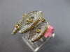 LARGE .45CT WHITE & FANCY YELLOW DIAMOND 18KT 2 TONE GOLD OVAL GEOMETRICAL RING