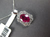 1.14CT DIAMOND & AAA RUBY 18KT WHITE GOLD 3D OVAL & ROUND SQUARE OCTAGON PENDANT