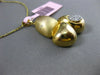 ESTATE LARGE .20CT DIAMOND 14KT TWO TONE GOLD 3D MATTE & SHINY ABSTRACT PENDANT