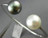 ESTATE AAA SOUTH SEA & TAHITIAN PEARL 18KT WHITE GOLD FLEXIBLE BANGLE BRACELET