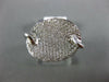 ESTATE WIDE .31CT DIAMOND 18KT WHITE GOLD 3D OVAL LOVE KNOT PAVE FUN RING