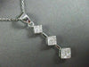 ESTATE LARGE .75CT DIAMOND 14K WHITE GOLD 3D THREE STONE FLOATING PENDANT #19036