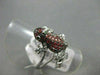 ESTATE WIDE .84CTW EMERALD GARNET & DIAMOND 18KT WHITE GOLD FUN FROG RING