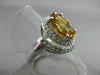 ESTATE LARGE 3.95CT DIAMOND & AAA CITRINE 14K WHITE GOLD 3D OVAL SWIRL FUN RING