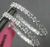 1.19CT DIAMOND 18KT WHITE GOLD 3D CLASSIC ROUND INSIDE OUT HOOP HANGING EARRINGS