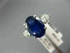 ESTATE LARGE EGL 5.03CT DIAMOND & AAA SAPPHIRE PLATINUM 3 STONE ENGAGEMENT RING