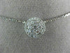 ESTATE 1.95CT DIAMOND 14KT WHITE GOLD FLOWER CLUSTER BY THE YARD NECKLACE #21596