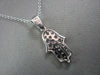 ESTATE .30CT DIAMOND 14KT WHITE GOLD 3D HAMSA LUCKY HAND PENDANT & CHAIN #21684
