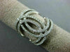 ESTATE LARGE .88CT DIAMOND 14KT WHITE GOLD 3D DOUBLE ROW LOVE KNOT INFINITY RING