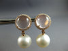 LARGE 12.2CT DIAMOND & AAA PINK QUARTZ & SOUTH SEA PEARL 18KT ROSE GOLD EARRINGS