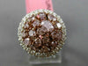 ESTATE 2.66CT PINK & WHITE DIAMOND 18KT 2 TONE GOLD 3D MULTI SHAPE FILIGREE RING