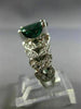 ESTATE LARGE 2.7CT DIAMOND & AAA GREEN TOURMALINE 14K WHITE GOLD ENGAGEMENT RING
