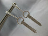 LONG 1.25CT DIAMOND 18KT WHITE GOLD MULTI BAR CHANDELIER HANGING EARRINGS #27662