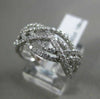 ESTATE WIDE .80CT DIAMOND 18K WHITE GOLD CRISS CROSS SEMI ETERNITY INFINITY RING
