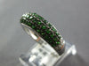 WIDE .90CT DIAMOND & TSAVORITE 14K WHITE GOLD MULTI ROW WEDDING ANNIVERSARY RING