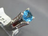 ESTATE 10.20CT DIAMOND & AAA BLUE TOPAZ 14KT WHITE GOLD 3D OVAL & ROUND FUN RING
