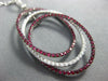 ESTATE LARGE 1.23CT DIAMOND & AAA RUBY 18KT WHITE GOLD OVAL TRINITY FUN PENDANT