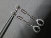 .78CT DIAMOND & AAA SAPPHIRE 14KT WHITE GOLD PEAR SHAPE & ROUND HANGING EARRINGS