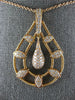 ESTATE LARGE 1.0CT DIAMOND 18KT ROSE GOLD 3D OPEN FILIGREE TEAR DROP FUN PENDANT