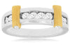 ESTATE .50CT DIAMOND 14K WHITE GOLD CLASSIC CHANNEL BAR WEDDING ANNIVERSARY RING
