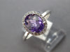 ESTATE 1.31CT DIAMOND & AAA AMETHYST 14K WHITE GOLD OVAL & ROUND ENGAGEMENT RING