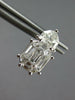 1.2CT DIAMOND 18K WHITE GOLD BAGUETTE ASSCHER & MOON STONE CLUSTER STUD EARRINGS