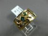 WIDE 1.50CT DIAMOND & MULTI COLOR GEM 14K YELLOW GOLD 3D ETOILE SQUARE RING 2276