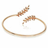 .12CT CHOCOLATE FANCY DIAMOND 14KT YELLOW GOLD 3D LEAF CIRCULAR BANGLE BRACELET