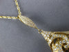 EXTRA LARGE 2.16CT DIAMOND 18KT YELLOW GOLD OPEN FILIGREE TEAR DROP FUN PENDANT
