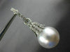 LARGE .60CT DIAMOND & AAA SOUTH SEA PEARL 18K WHITE GOLD HUGGIE HANGING EARRINGS