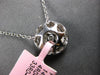 LARGE 1.08CT DIAMOND 14KT WHITE GOLD 3D CLUSTER HALO INVISIBLE FLOATING PENDANT