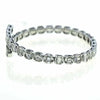 WIDE 3.54CT DIAMOND 18K WHITE GOLD BAGUETTE INVISIBLE MULTI OVAL BANGLE BRACELET