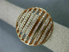 ESTATE LARGE .86CT DIAMOND 14KT ROSE GOLD 3D MULTI ROW OPEN FILIGREE FUN RING