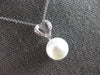 ESTATE .55CT DIAMOND & AAA PEARL 14K WHITE GOLD HEART SHAPE FUN FLOATING PENDANT