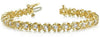 ESTATE 3.0CT DIAMOND 14KT YELLOW GOLD 3D CLASSIC ROUND XO TENNIS BRACELET