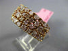 ESTATE WIDE 5.32CT PINK DIAMOND 18K ROSE GOLD MULTI ROW WEDDING ANNIVERSARY RING