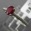 ESTATE .46CT DIAMOND & AAA RUBY 18KT WHITE GOLD OVAL FRIENDSHIP ENGAGEMENT RING