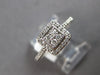 ESTATE .40CT DIAMOND 14KT WHITE GOLD 3D CLUSTER SQUARE HALO FRIENDSHIP LOVE RING