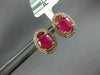 ESTATE 1.0CT DIAMOND & RUBY 14KT ROSE GOLD 3D CLASSIC OVAL FLOWER STUD EARRINGS