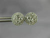 ESTATE LARGE .66CT DIAMOND 18K WHITE GOLD 3D CIRCULAR CLUSTER HALO STUD EARRINGS