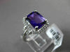 ESTATE WIDE 3.16CTW DIAMOND & AAA EXTRA FACET AMETHYST 14KT WHITE GOLD HALO RING