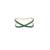 ESTATE AAA EMERALD 18KT WHITE GOLD 3D CLASSIC CRISS CROSS INFINITY LOVE RING