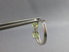 ESTATE 1.30CT DIAMOND & AAA PERIDOT 14KT WHITE GOLD HOOP HANGING EARRINGS #27907
