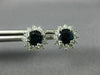 ESTATE 1.99CT DIAMOND & AAA SAPPHIRE 14KT WHITE GOLD FLOWER STUD EARRINGS #26506