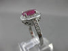 ANTIQUE 2.3CT DIAMOND & RUBY 14KT WHITE GOLD HALO DESIGN ENGAGEMENT RING #3046