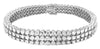 LARGE 9.0CT DIAMOND 18KT WHITE GOLD 3 ROW ETERNITY FLEXIBLE CUFF BANGLE BRACELET