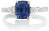 ESTATE 2.45CT DIAMOND & AAA SAPPHIRE PLATINUM 3D CLASSIC STONE ENGAGEMENT RING